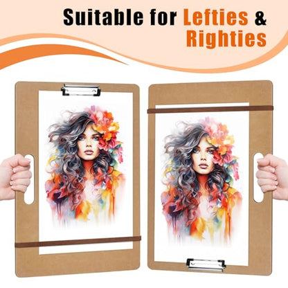 tutata 13 x 17 Drawing Board, Sketch Board with Handle, Portable Art Clipboard for Drafting, Fit in Artist Tote