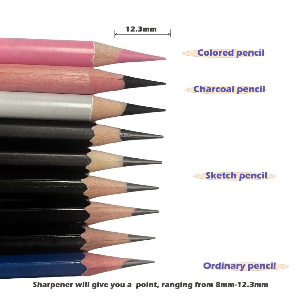 Drawing Pencil Sharpener for Artists， Pencil Sharp Nibs, Suitable 6.5-8.5mm Sketching/Charcoal/Colored/Drawing/Art Pencils,