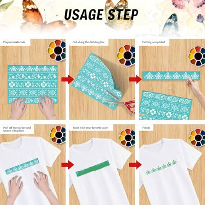 2 Sheets Butterfly Silk Screen Stencil, 12 Styles Butterflies Self-Adhesive Silk Screen Printing Stencils Reusable Mesh Stencil for Painting on Wall, Wood, T-Shirt, Home Craft Decor - style: Butterfly
