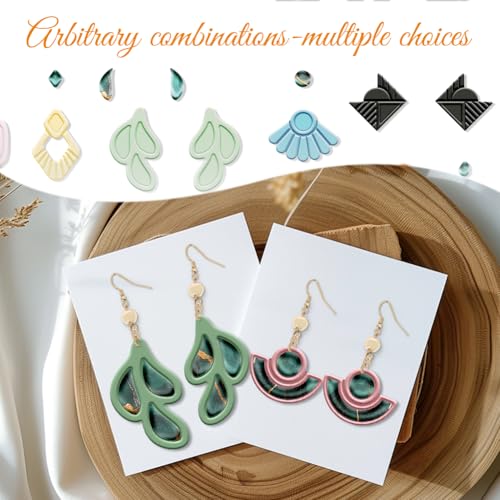 ORIGACH 25 Pcs Gemstone Shaped Polymer Clay Cutters Set Earring Clay Cutter DIY Craft Supplies for Earring and Jewelry Making - style: Gemstone