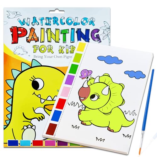 Watercolor Coloring Book for Kids, Paint with Water- Magic Paint Set Water Painting Book for Toddlers- Arts and Crafts Kit for Girls Boys Travel Activities -Stocking Stuffers for Kids - color: Dinosaurs