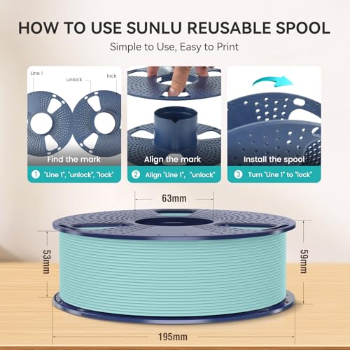 SUNLU 3D Printer Filament Bundle PLA Matte 1.75mm, Super Neatly Wound PLA Filament with Matte Finish, Print with 99% FDM 3D Printers, 1kg Spool (2.2lbs), 2 Packs, Matte White+Matte White - color: 2000g Pla White+white, size: 2KG