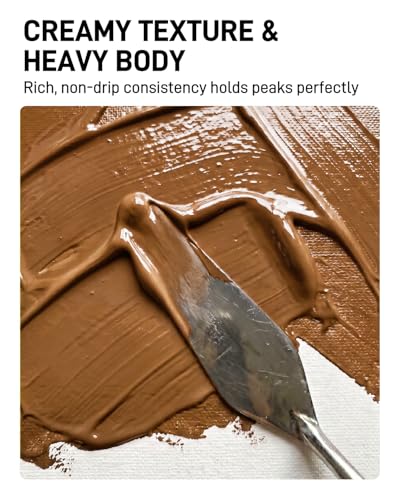 JusArt Brown Acrylic Paint, 8.45oz/250ml Large Tube, Heavy Body Rich Pigment, Non-Toxic, Non-Fading Craft Paint for Canvas Wood Metal Fabric Ceramics, Art Supplies for Adults Artists Beginner - color: Brown