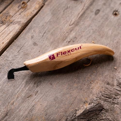FLEXCUT Wood Carving Tools | Right-Handed Scorp | Gouge for Wood Carving | 5/16 Inch |KN23 | 1095 High Carbon Steel Blade | Made in the U.S.A. - style: 5/16" Right-Handed Scorp