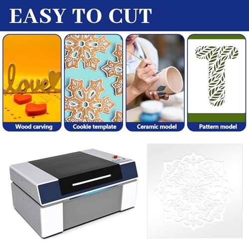 FSWCCK 30 Pcs 4 mil 12 x 12 Inch Translucent PET Blank Stencil Sheets, Mylar Sheets for Stencils, Template Plastic for Quilting Mylar Stencil Sheets, Laser Cutting, Gyro-Cut Tool Template Material - color: Transparent 4 mil