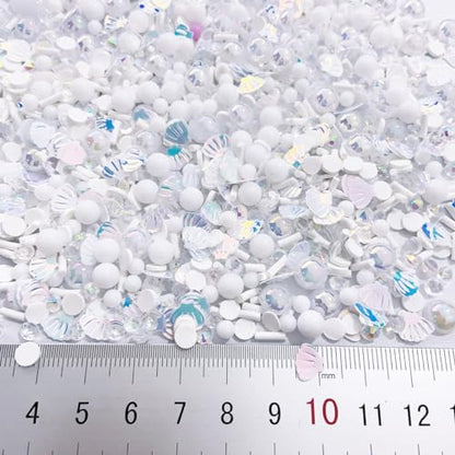 Fake Sprinkles Polymer Sprinkles Faux Sprinkles Fake Candy Sprinkles Clay Sprinkles Polymer Clay Slices for Nail Art DIY Crafts Cake Phone Case(40G-Silver BeiKe+ Bead-47) - color: 47-Silver BeiKe+ Bead