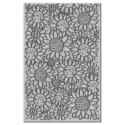 CHGCRAFT Sunflower Plant Clay Texture Mat Polymer Clay Molds DIY Clay Texture Tools for Clay Pottery Earring Jewelry Making Stamp Engraving Machines, Flower, 3.9x2.6x0.1inch - style: Sunflower