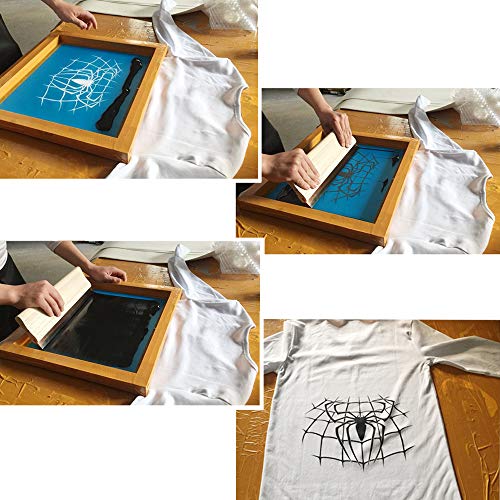 Goaup Vinyl Screen Printing Kit, Include Screen Printing Frame, 10 Pcs Adhesive Vinyl Sheets, 2 Pcs Transfer Tape for Vinyl and Other Accressories