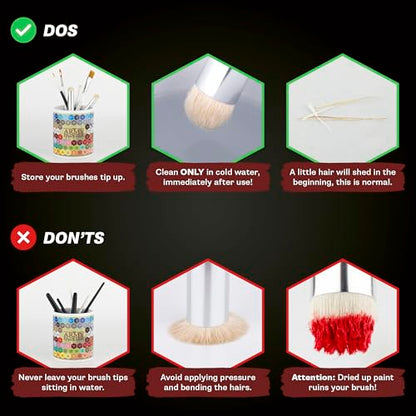 The Army Painter Masterclass Drybrush Set, Acrylic, 3 Sizes Hobby Drybrushes, Goat Hair Brush Set: 15 mm Mighty Drybrush, 12 mm Moderate Drybrush, 7 mm Miniature Drybrush for Tabletop Roleplaying