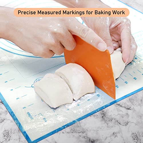 Silicone Baking Mat with Measurements, Pastry/Fondant/Dough Rolling Counter/Oven Liner Mat, 20''(W)28''(L) Blue - color: Blue, size: 28"L x 20"W