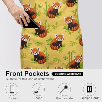Cooking Apron for Adults with Pockets, Waterproof Oil Resistant Bib for Kitchen Restaurant BBQ Baking - color: Style (326)