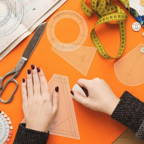 EEEKit 10 PCS Dresden Quilt Templates, Acrylic Quilting Template Ruler with Different Shapes, Triangle Rulers for Quilting and Sewing