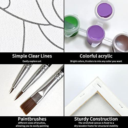 VOCHIC Pre Drawn Canvas for Painting for Adults Lesbian Gay Stuff Pride Rainbow LGBT Party Kit Paint and Sip Party Supplies 8x10 in Canvas to Paint Art Set