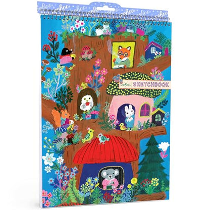 eeBoo: Yumi's Mushroom House Spiral Bound Blank Sketchbook - 60 Pages, 140 GSM/95 LB Paper, 8.5x11, Eco-Friendly, Kids Art Supplies - style: Mushroom