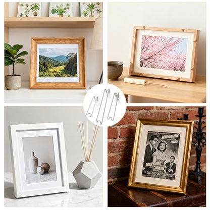 6 Pcs 3 Sizes Adjustable Stainless Steel Picture Frame Easel Backs,Self Adhesive Photo Frame Stands for Frames,Picture Frame Backing Board for 6-18 Inch,Fits Photos Paintings Display(Silver) - size: 6PCS Silver 3 Sizes