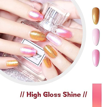 JODSONE Gel Nail Polish Starter Set Ribbon Glitter Summer Light Winter Dark Glossy 36-Piece Multi-color Gel Nail Polish Set - color: 32KIT 1G 10-A