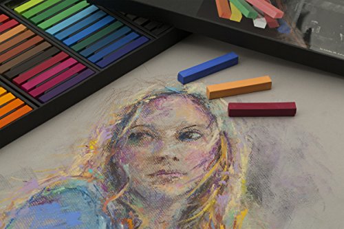 Soho Urban Artist Soft Pastel Sketch Squares Set of 48 with Pastel Blender Knife - Professional Vibrant Chalk Pastels