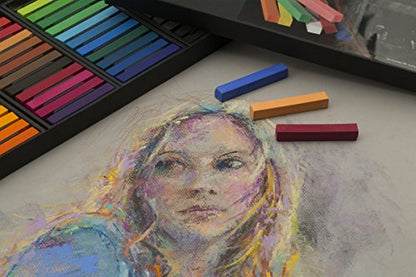 Soho Urban Artist Soft Pastel Sketch Squares Set of 48 with Pastel Blender Knife - Professional Vibrant Chalk Pastels