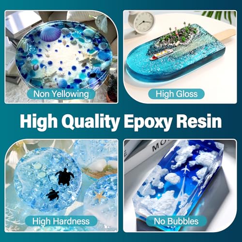LET'S RESIN EPOXY RESIN Deep Pour Epoxy Resin, 51OZ 2-4 inch Clear Epoxy Resin Kit,Bubble Free Low Odor 2:1 Low Viscosity Casting for River Table,Wood,Flower Preservation, Art Crafts