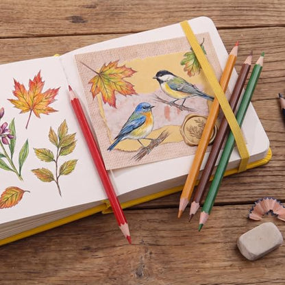 Prudiut Hardcover Pocket Sketchbook, 5" x 5" Square Mini Sketchbook, 98lb/160gsm Heavyweight Tiny Sketch Book, 80 Sheets Small Travel Drawing Journal for Adults, Artist, Ideal for Gift (Yellow) - color: Yellow