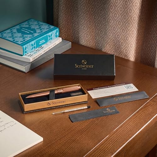 Scriveiner Copper Ballpoint Pen - Stunning Luxury Pen, Schmidt Black Refill, Best Ball Pen Gift Set for Men & Women, Professional Executive Office, Nice Fancy Designer Pens - color: 9. Copper