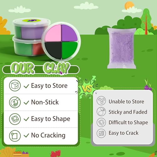Air Dry Clay Kit - Vegetable Theme, Modeling Clay for Kids, DIY Magic Clay with Tools and Tutorials, 12 Boxes Molding Clay, Ultra Light, Soft & Non-Sticky, Arts and Crafts Gift for Kids - color: Vegetable Theme