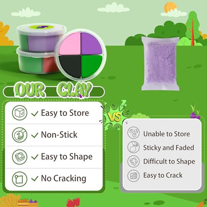Air Dry Clay Kit - Vegetable Theme, Modeling Clay for Kids, DIY Magic Clay with Tools and Tutorials, 12 Boxes Molding Clay, Ultra Light, Soft & Non-Sticky, Arts and Crafts Gift for Kids - color: Vegetable Theme
