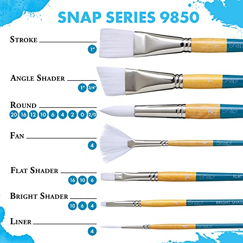Princeton Snap! PAB96522 9650SET-2 Snap Brush, Round 6 4 Stroke 34", Multicolor