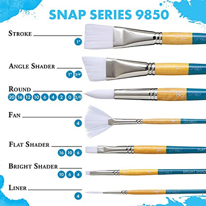 Darice, Princeton Taklon Lh Flat 6 Snap Brush, White - size: Size 6, style: Flat