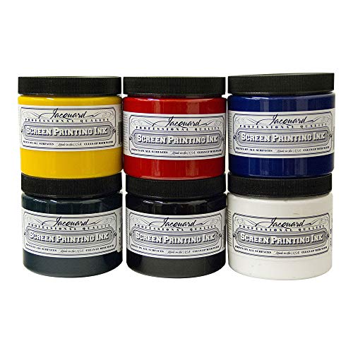 Jacquard Profession Screen Ink Set, Includes 6-16 Fluid Ounce Jars