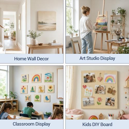 10 Pack 10 x 10 Wood Panel Boards, Unfinished Wood Canvas, Cradle Boards for Crafts, Painting Canvas, DIY Art Projects, Pouring, Arts Use with Oils, Acrylics - size: 10*10 10 Pack