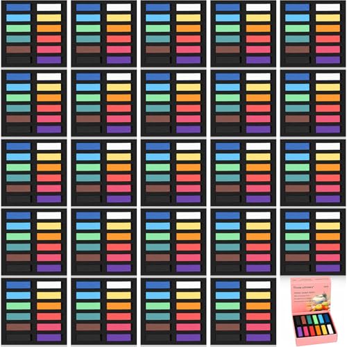 Watersay 288 Pcs Soft Chalk Pastels for Artists Color Pastels Set 12 Assorted Colors Square Chalk Sticks 1.18 Inches 24 Boxes Art Drawing Painting Supplies for Parties, Donations, 30 mm - color: 12 Assorted Colors, size: 30 mm