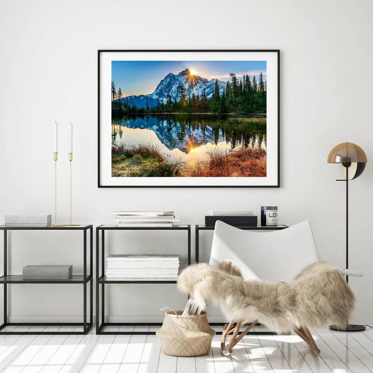 TOCARE Mountains Paint by Numbers Kit for Adults Nature,Adult Paint by Number Mountain Lake,Acrylic Adults' Paint-by-Number Kits Canvas 16x20Inch - color: Mountain Lake