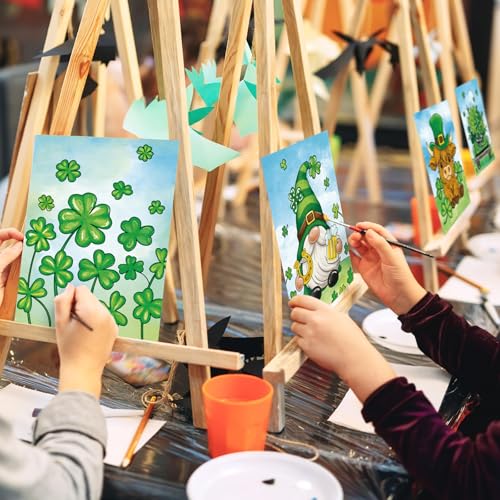Anseal 12 Packs St. Patrick's Day Pre Drawn Canvas to Paint, 5" X 7" Pre Printed Canvas for Painting, Pre Stretched Canvas Outline Painting Boards for Paint Lovers, Party Favor - color: St. Patrick's Day
