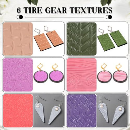 XunYee 23 Pcs Polymer Clay Texture Sheets for Earrings Jewelry Making 17 x 25 Boho Clay Fondant Texture Mats for Pottery Earrings Jewelry Making DIY Crafts