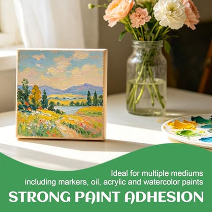 ESRICH 6x6 Inch Wood Panels, 4 Pack Square Craft Wood Canvas Boards, Blank Unfinished Wooden Art Board for DIY Art Creations Such as Painting, Acrylic Pouring, Resin, Burning, Collage, etc. - size: 6IN-4Pack