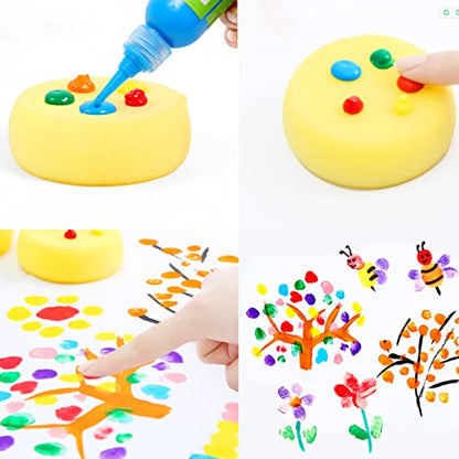 Penta Angel Paint Sponges Applicator 10Pcs Round Detail Foam Sponges for Painting Car Waxing Art & Craft DIY (Yellow) - color: Yellow