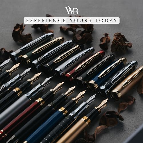 Wordsworth & Black Majesti Fountain Pen-(Black) Luxury Case, 24K Gold Finish; 18K Gilded Extra Fine Nib- Ink Cartridges, Refillable Ink Converter-Calligraphy Pen-Best Business Gift Set for Men & Women | Black, Gift for Men Women, Gold Finish, 18K German I