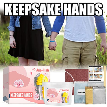 ICRPSTU Hand Casting Kit Hand Mold Kit Couples Casting Plaster Mold Family Set captures Detail with Gold and Silver Powder for Couples Family Kids