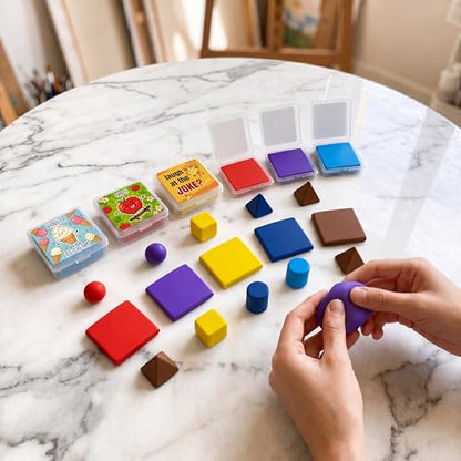 12 pcs Scented Kneaded Erasers Set, Kneadable Art Erasers in Individual Plastic Cases, Soft Moldable Drawing Eraser for Sketching, Charcoal, Graphite, Clean Erasing Stationery (12, Pizza Theme) - color: Pizza Theme