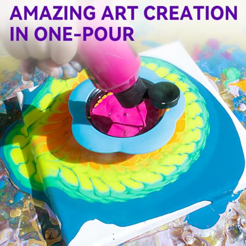 OPHIR 10 Colors Acrylic Pouring Paint Set with Pouring Medium,Varnish, 8xPaint Cotton Canvases,12xGlitter Powder, 2xTableclothes, 2xAprons, 20xGloves,High Flow Pour Painting Supplies Tools Starter Kit - color: Complete Pouring Paint Kit (Beginning Kit)