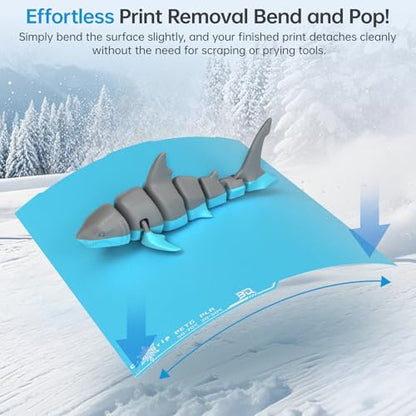 BIQU CryoGrip Pro Frostbite for Kobra 3 Combo/Kobra 3 V2 3D Printer 250x250MM Cold Build Plate Double Sided Strong Adhesion Spring Steel Sheet Room Temperature Print Upgrade Removable Heated Bed Cover - style: Frostbite(Kobra 3 Combo//Kobra 3 V2)