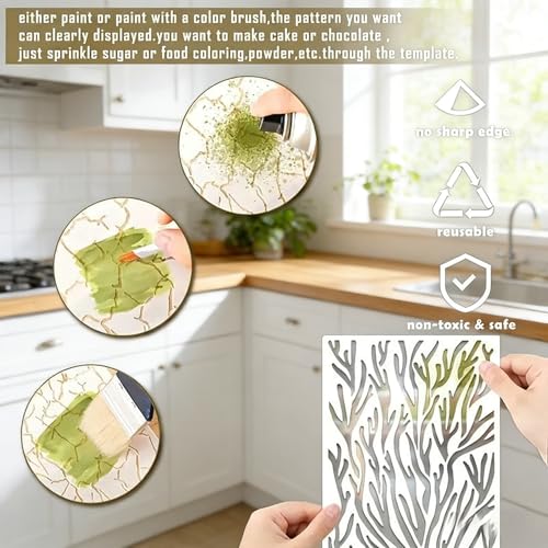 16 Pieces Stencils for Painting, Abstract Texture Mixed Media Art Supplies Crafts Reusable Layering Stencil Brick Pattern Templates for Drawing Card Making Canvas Furniture Paper (Type-A) - style: TYPE-A