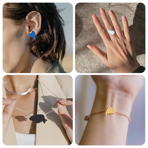 beinkmake 14Pcs Wings Polymer Clay Cutters Angel Wing Clay Earrings Cutters for Adults Bat Butterfly Dragon Wing Cute Polymer Clay Cutter for Jewelry Earrings Making Birthday Party DIY Supplies - style: Wing