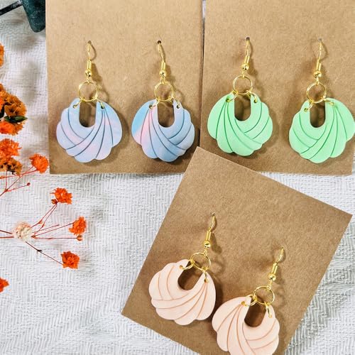 Xaekicr Polymer Clay Cutters – 2PCS Shell Swirl & Abstract Arch Clay Cutters for Polymer Clay Jewelry, Clay Tools and Earring Cutters for DIY Crafts and Earring Kit - color: C color