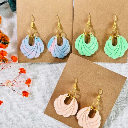 Xaekicr Polymer Clay Cutters – 2PCS Shell Swirl & Abstract Arch Clay Cutters for Polymer Clay Jewelry, Clay Tools and Earring Cutters for DIY Crafts and Earring Kit - color: C color