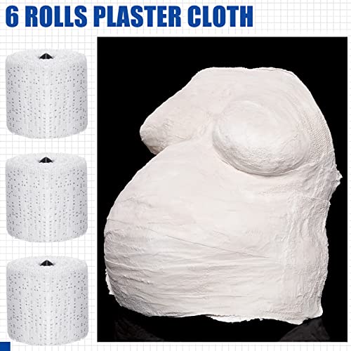 Heentan 6 Rolls Plaster Strips Plaster Gauze Bandages Blank Cloth Wrap Rolls for DIY Hobby Crafts, Belly Cast, Body Molds, Mask Making, Scenery Art(2 x 106 Inches) - size: 2 x 106 Inch