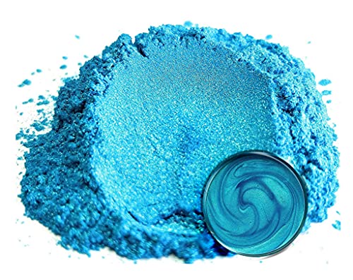 Eye Candy Pigments Premium Blue Mica Powder - Okinawa Blue (50gr) - for Epoxy, Resin, Soap, Paint, Woodworking, Acrylic Pouring, Bath Bombs, Fishing Lures - DIY Arts and Crafts Additive - color: Okinawa Blue