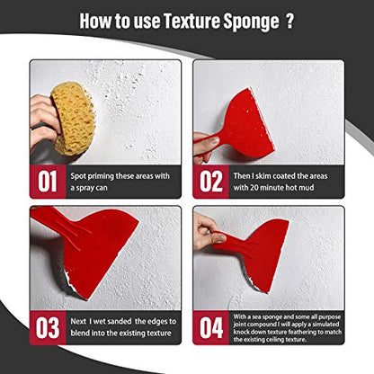Patelai Knockdown Texture Sponge Drywall Wall Patch Ceiling Texture Sponge Home Decor for Repair DIY Painting Ceiling(2 Pieces,13 x 15 x 6 cm) - size: 13 x 15 x 6 cm
