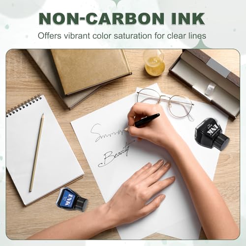 PATIKIL Fountain Pen Ink Rose Red, 30ml Calligraphy Pen Bottled Ink Non-Carbon Colorful Smooth Flow Color Dip Drawing Set Art Supplies for Writing Painting Journaling - color: Rose Red